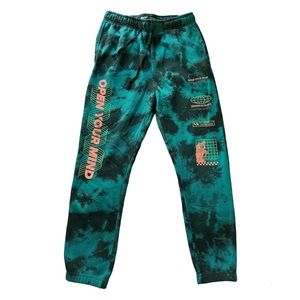Brooklyn Cloth turquoise and black tie dye sweatpants